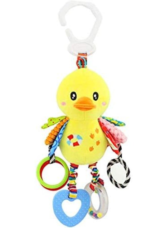 happy monkey Baby Stroller Toy and Car Seat Toy for Infant with Teether Hanging Rattle Toys Soft Plush Baby Toys for Boys and Girls 3-12 Months - Image 1